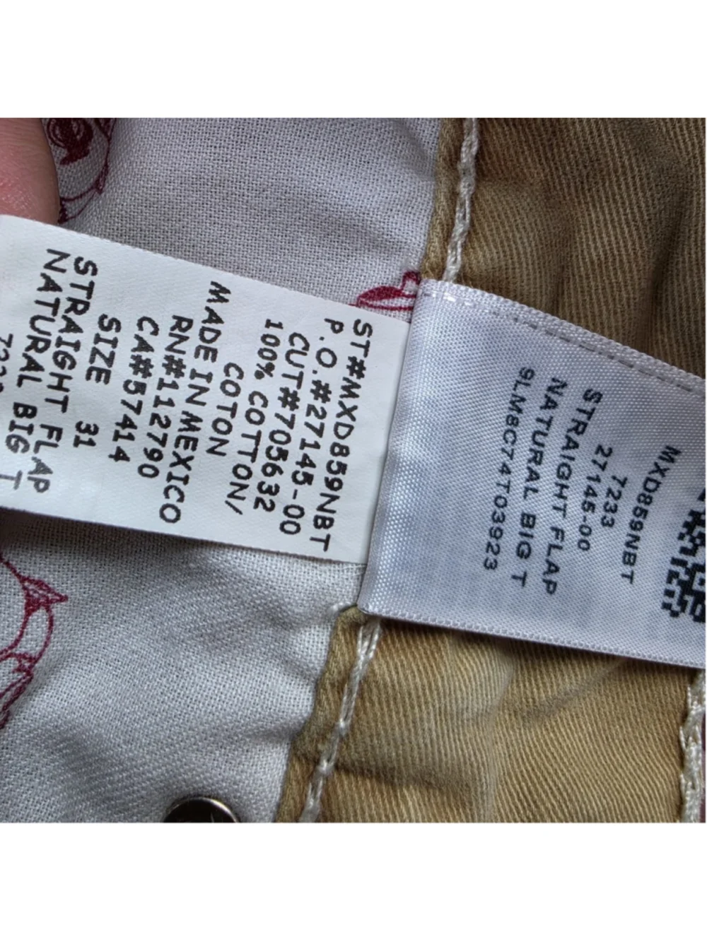 True Religion World Tour Natural Big T Straight Flap Jeans Men’s 31 Khaki Y2K